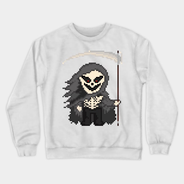 Pixel Monster Grim Reaper (White) Crewneck Sweatshirt by gkillerb